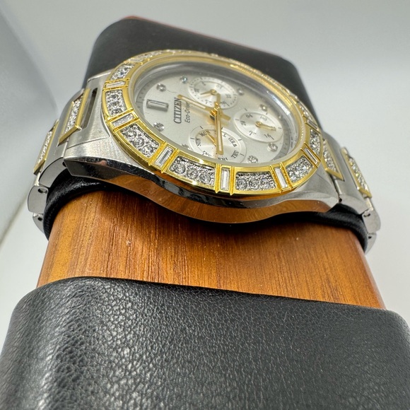 Citizen Eco Drive Crystal Two Tone Stainless Steel Ladies Watch